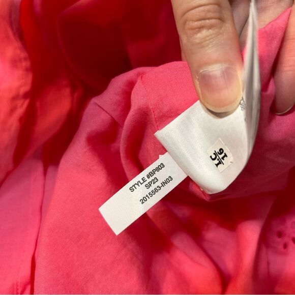 J. Crew Factory Cotton Eyelet Midi Dress Size 2 Hot Pink - Picture 10 of 11